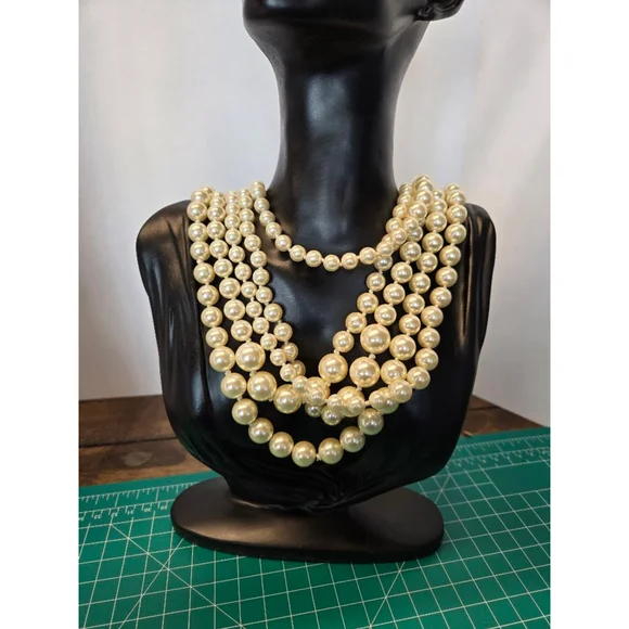J.crew 5 strand faux pearls necklace like new - Picture 2 of 8